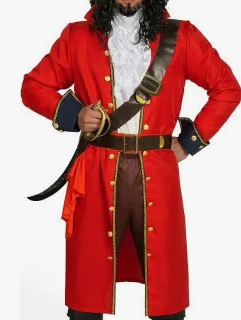 Spooktacular Men's Red Pirate Captain Costume Coat ONLY Size M HALLOWEEN